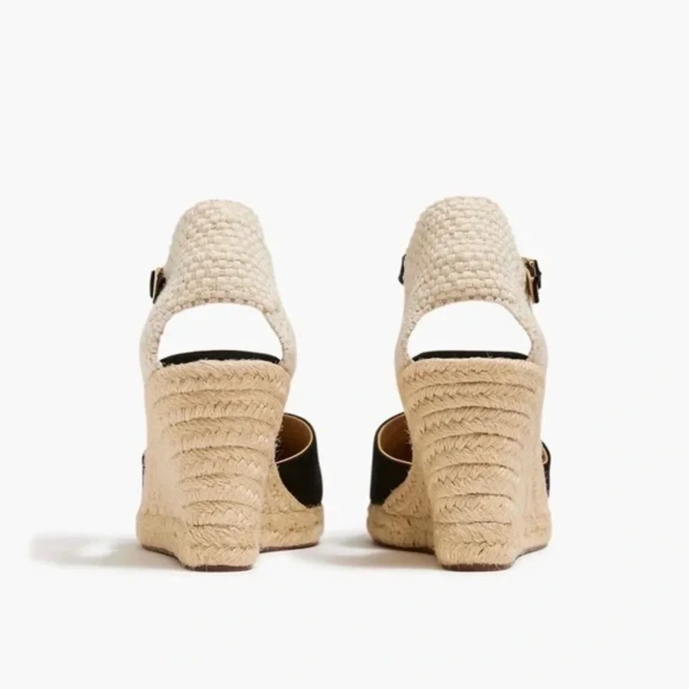 J. Crew Factory | Ankle-strap espadrille wedges black or Gold various sizes